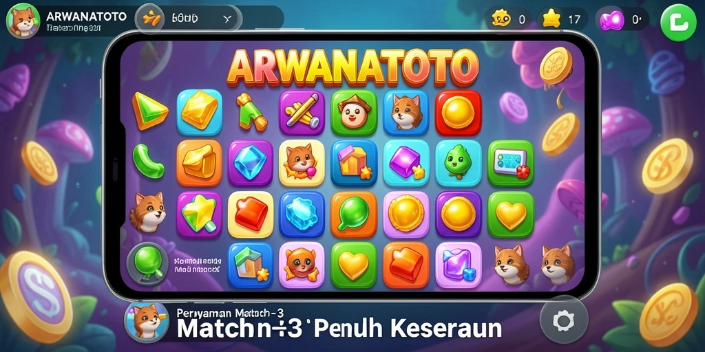 Screenshot gameplay ARWANATOTO yang menampilkan keseruan Match-3.