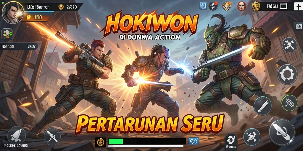 Tampilan seru gameplay HOKIWON dengan pertarungan intens.