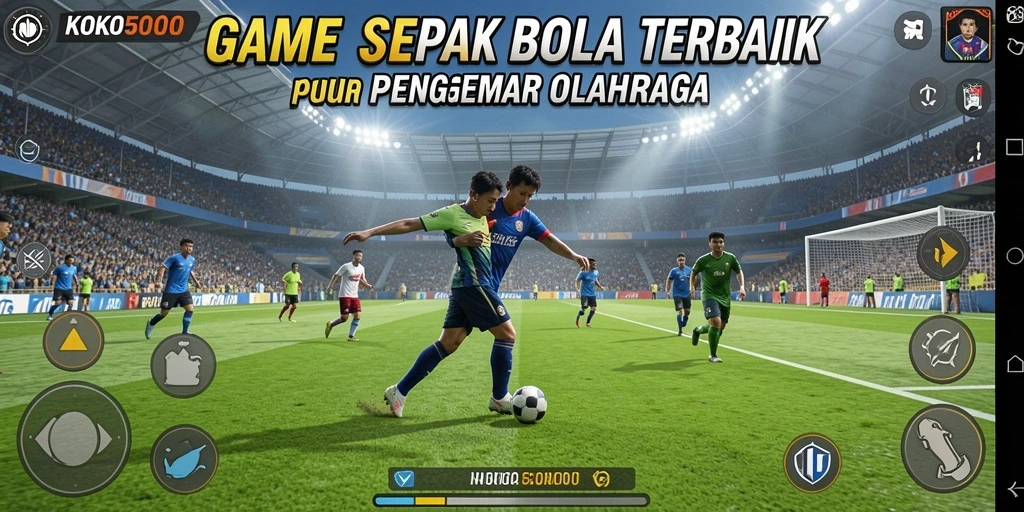 Tampilan gameplay yang menegangkan di lapangan sepak bola.