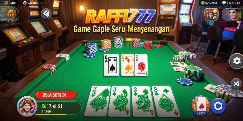 Screenshot gameplay RAFFI777 menampilkan suasana permainan Gaple yang seru.