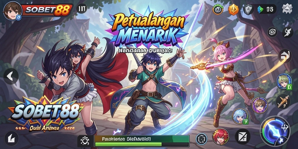 Gameplay seru dalam SOBET88 dengan karakter Anime yang dinamis.