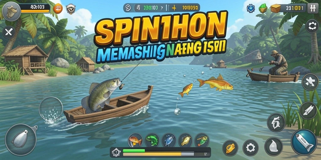Tampilan gameplay SPIN101 yang menakjubkan saat memancing.