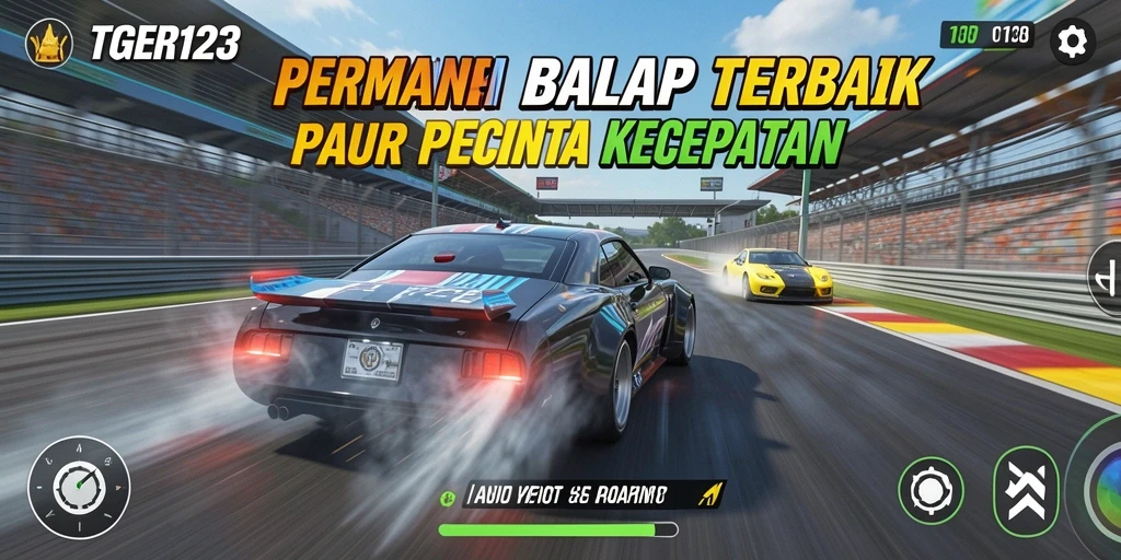 Tangkapan layar TGER123 menampilkan aksi balap mendebarkan di lintasan.